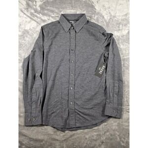 NWT Rhone Commuter Slim Fit Button Up Shirt Marle Gray Houndstooth Mens Medium